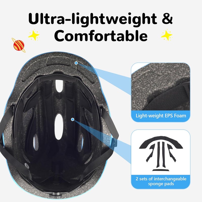 OUWOR Kids/Youth Bike Helmet for Boys Girls and Teens, Adjustable and Multi-Sport for Bicycle, Kick Scooter, Skateboard, Roller/Inline Skate - Image 4